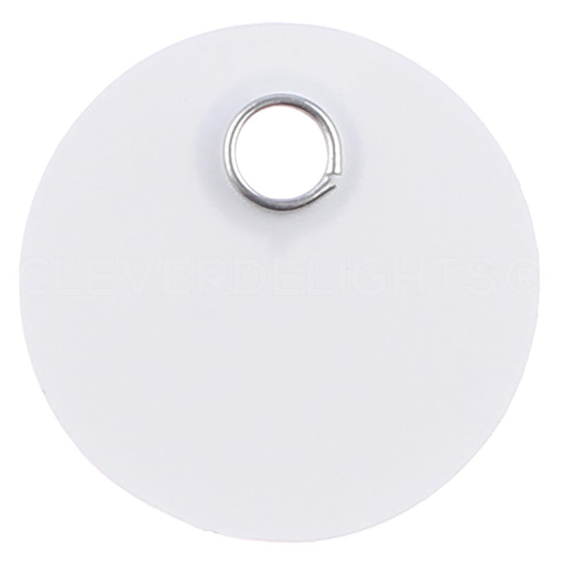 CleverDelights 100 Pack - CleverDelights Plastic Tags - 1" Round - Waterproof and Tear-Resistant - 25 Pcs Per Color - Image 4